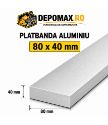 Platbanda aluminiu 80 x 40 mm, 6 metri (EN-AW 6060)